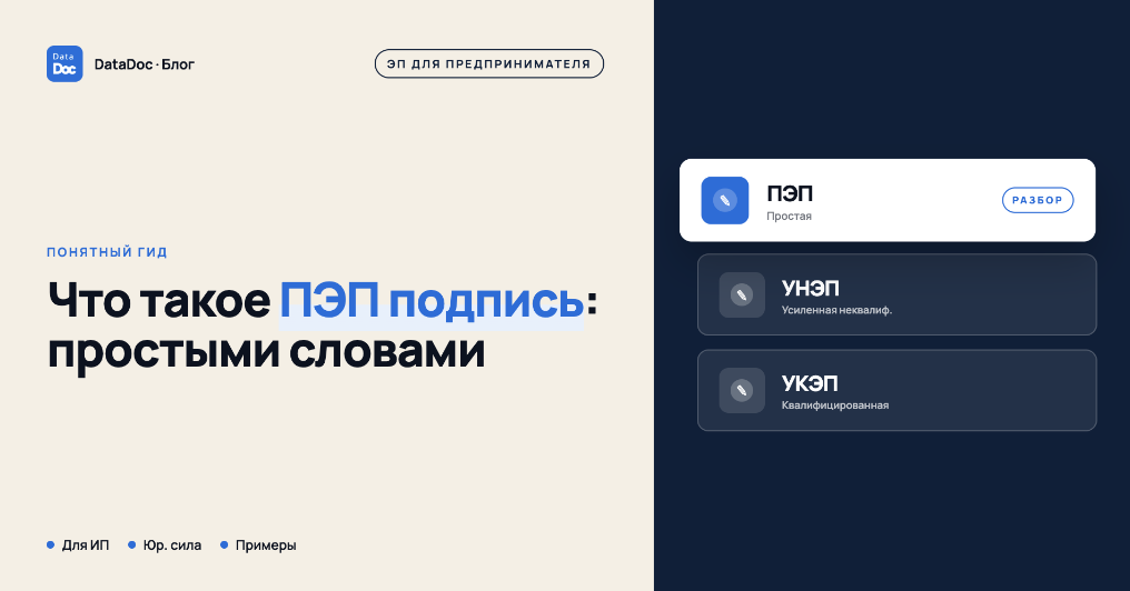 Что такое ПЭП подпись: понятный гид по электронным подписям для предпринимателя